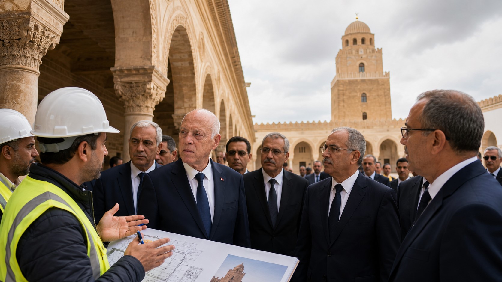 Tunisia’s President Kaïs Saïed Makes Surprise Visit to Kairouan Heritage Restoration Project