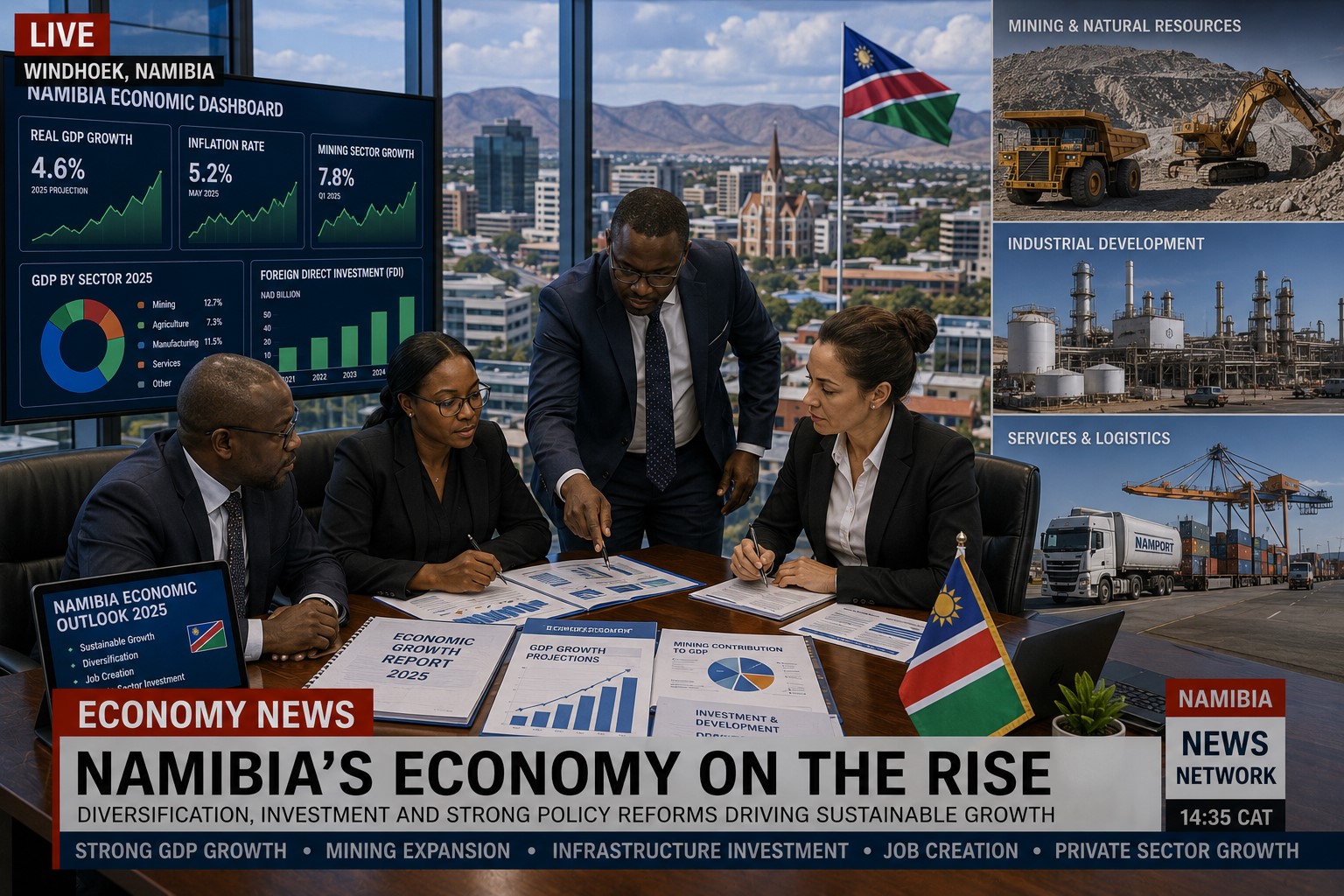 Namibia Economy Reaches N$70.9 Billion as Services Growth Offsets Mining Downturn