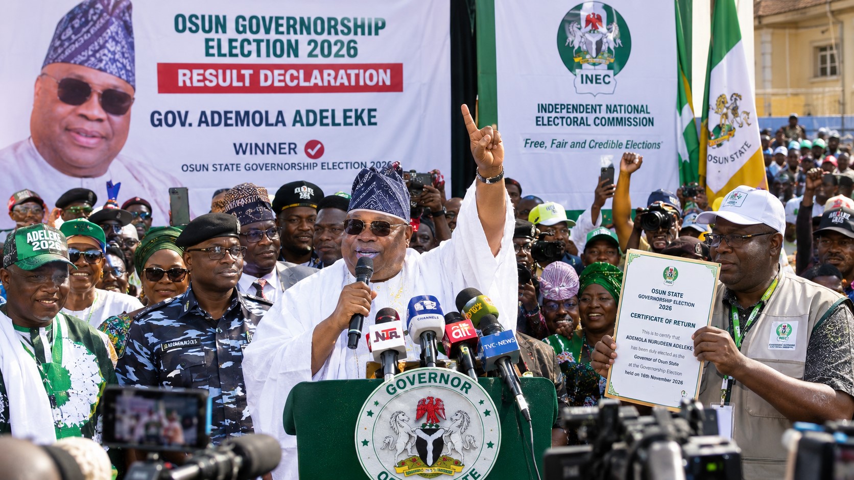 Osun Election Shock: Adeleke Wins Second Term as 2027 Political Battle Takes Shape