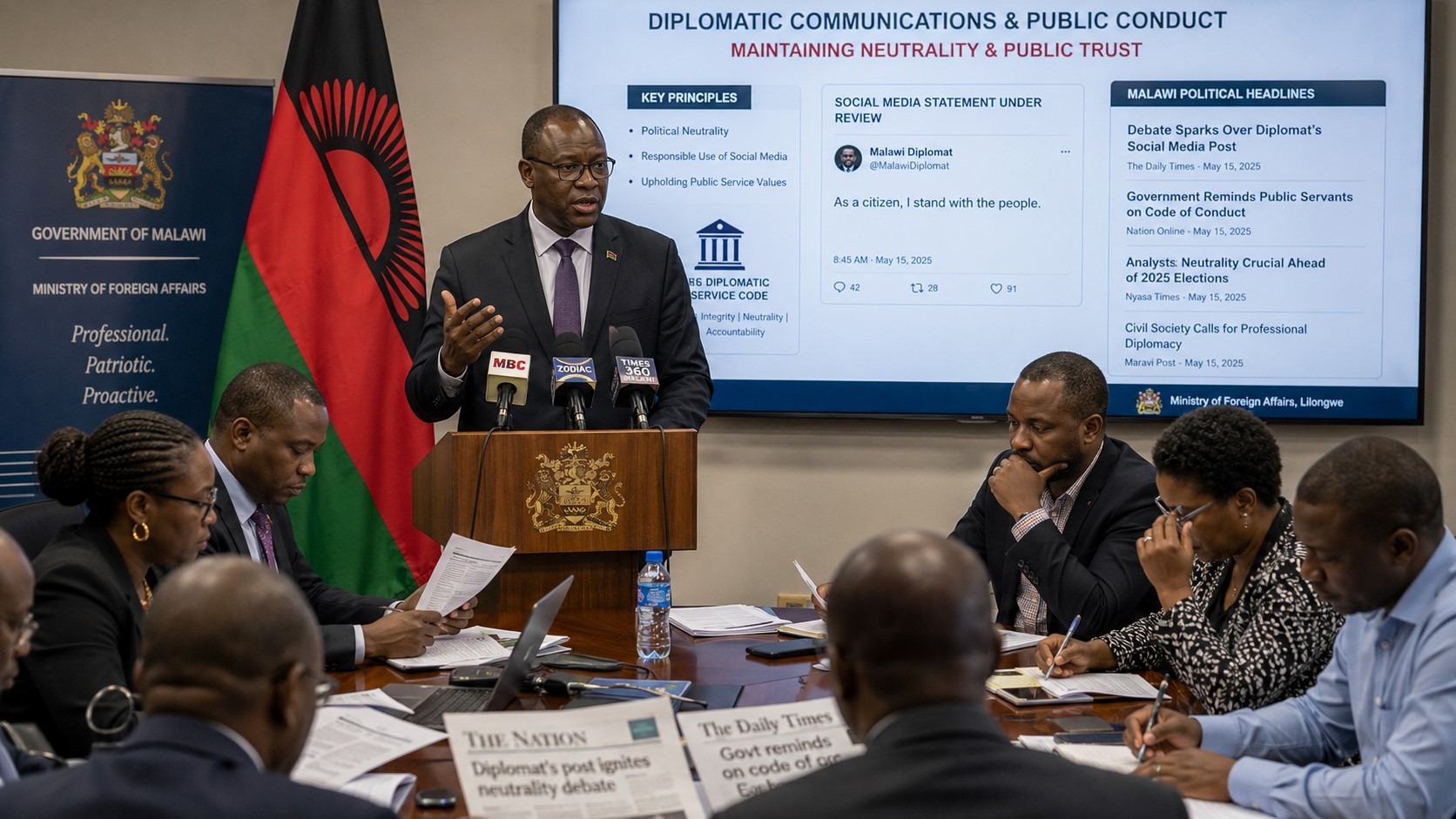 Malawi Politics: Diplomat’s Social Media Attacks Trigger Debate Over Political Neutrality
