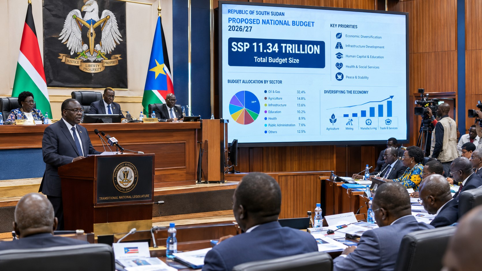 South Sudan Unveils SSP 11.34 Trillion Budget With Focus on Economic Diversification